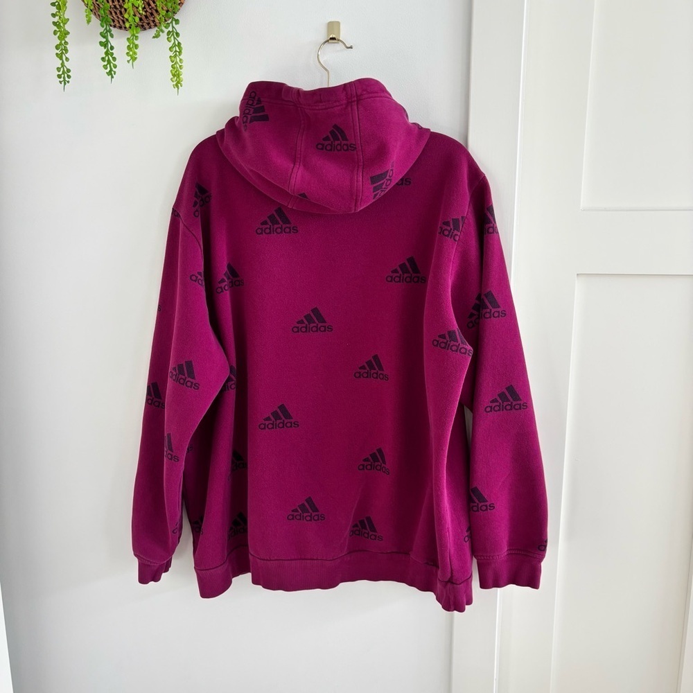 Adidas Men's Allover Printed Badge of Sport Hoodie Kangaroo Pockets Size L - Picture 4 of 7